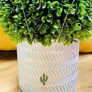 Green and gold cactus Necklace